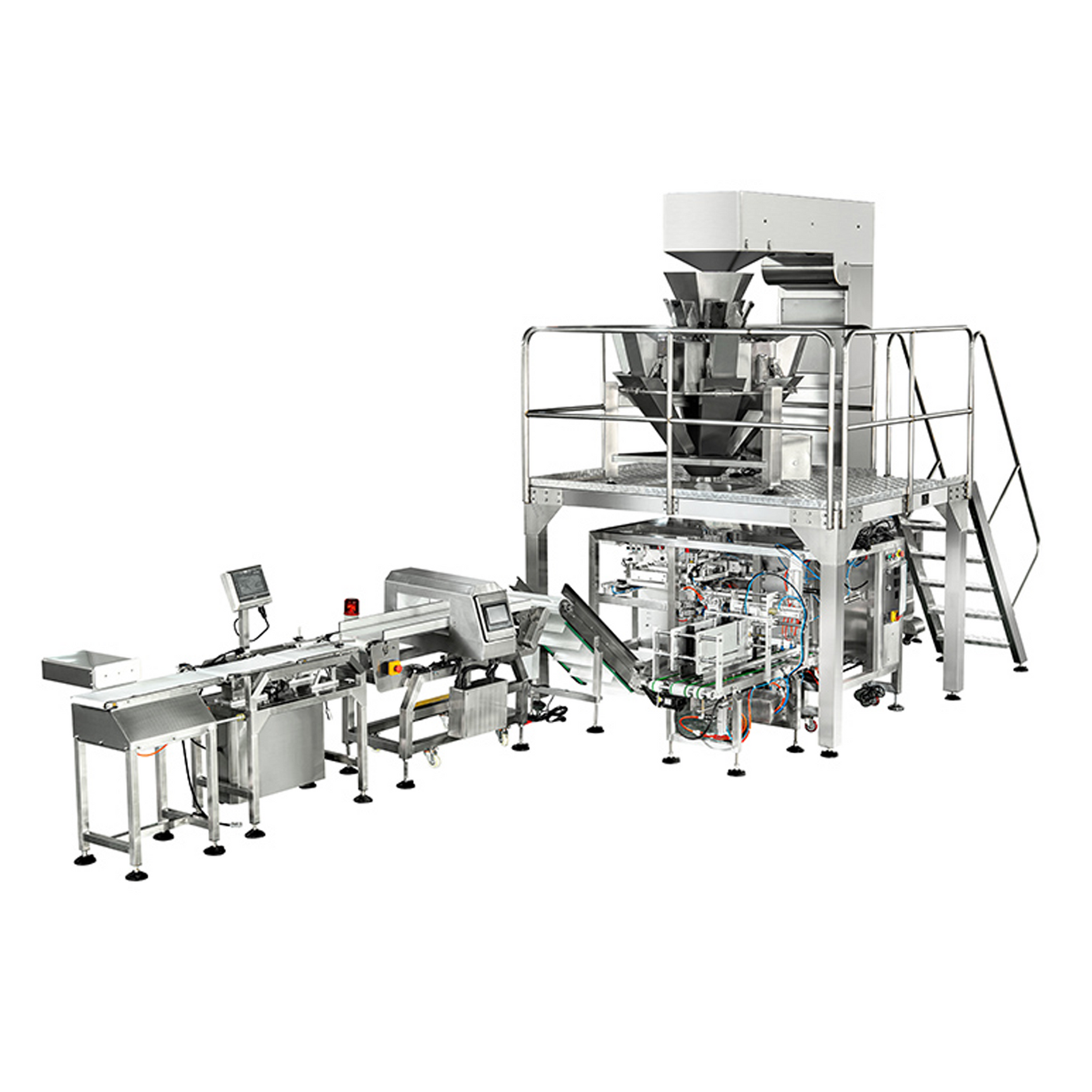 Industrial packaging machine on a white background