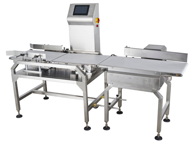Industrial packaging machine on a white background