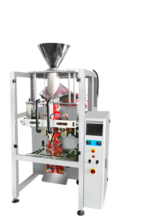 An industrial packaging machine of the VFFS series, which is capable of forming, filling, and sealing bags directly from a roll of film.